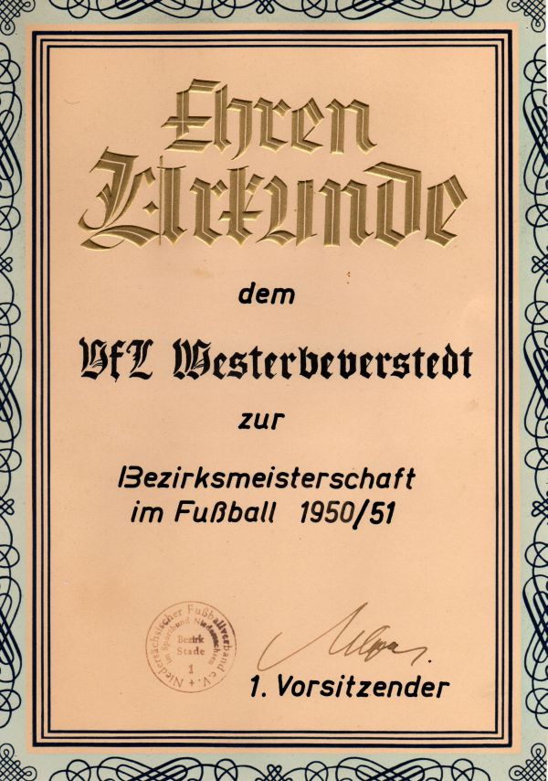 Urkunde 1950/51